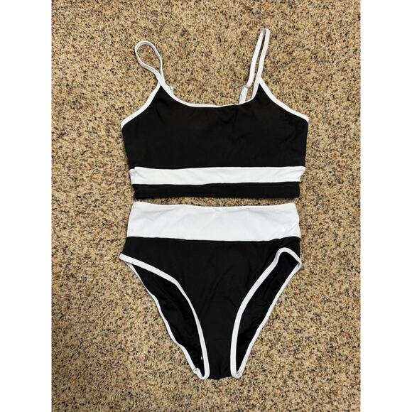 Tempt Me Women High Waist Bikini Set‎ Ribbed Two Piece Swimsuit Sporty S - Picture 2 of 9